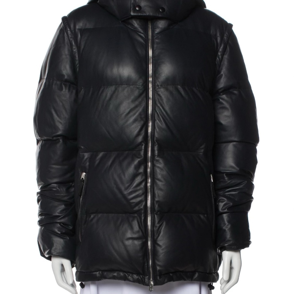 Burberry Detachable Sleeve Hooded Puffer Jacket- Lamb Leather - Picture 6 of 16